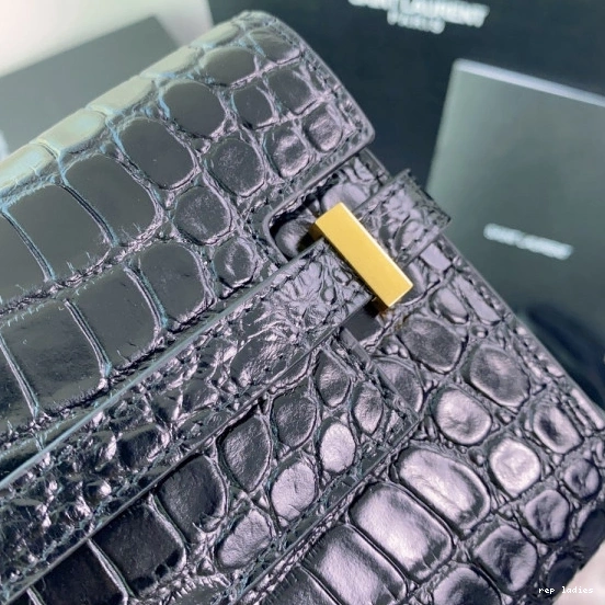 Repzbay REP LEATHER CLUTCH MANHATTAN IN CROCODILE-EMBOSSED YSL 0725